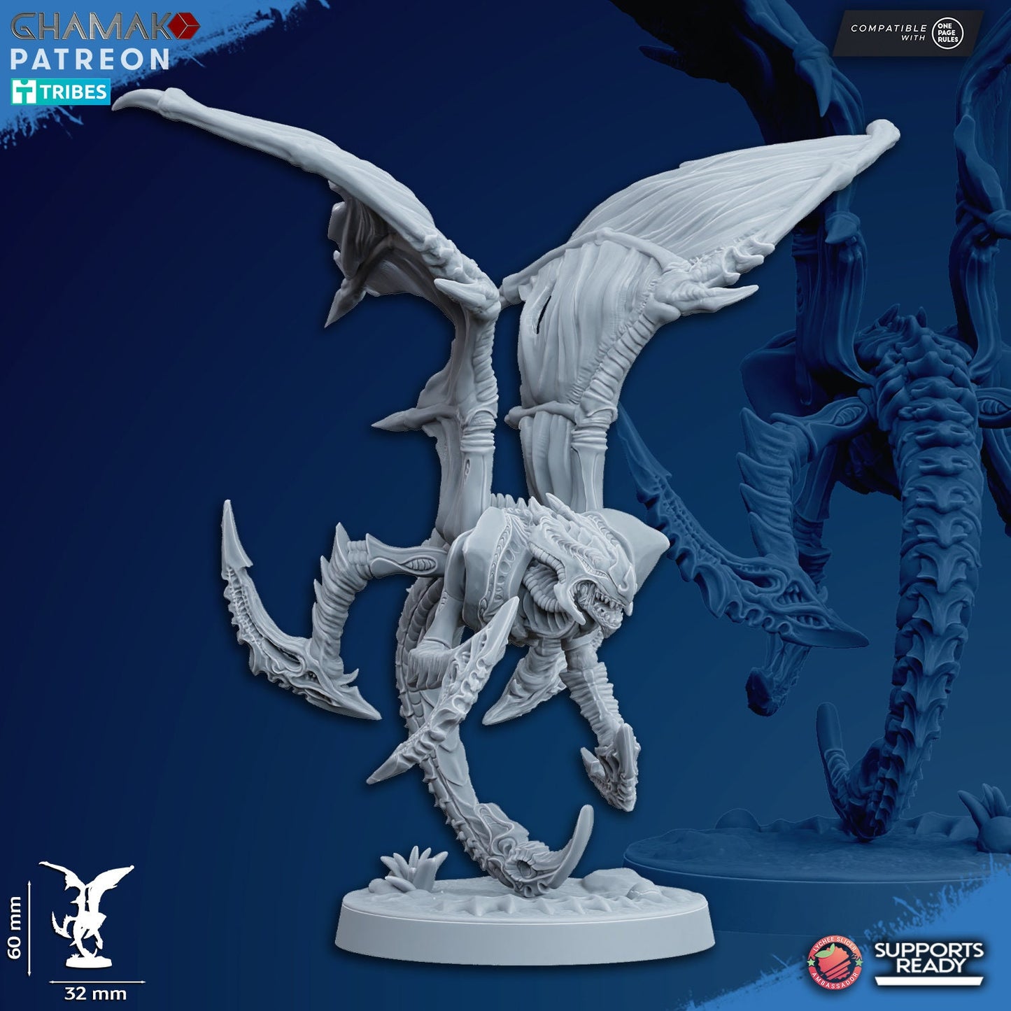 Pterofex Set of 10 | Ghamak Cosmic Devourer | Wargaming | Alien Swarm Proxies | Alien Hive | Xenomorph Grimdark Devourer