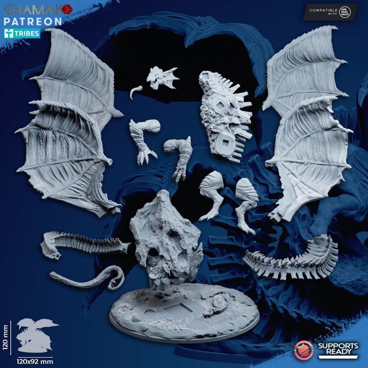 Harrower| Ghamak Cosmic Devourer | Wargaming | Alien Swarm Proxies | Alien Hive | Xenomorph Grimdark Devourer | Flying alien proxy