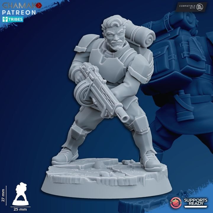 Freedom Guard Assault Team (Set of 10) | Ghamak | 3D Printed | 28mm | Wargaming | One Page rules Imperial Proxy
