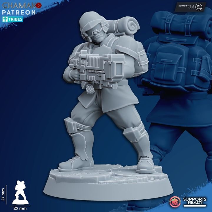 Freedom Guard Assault Team (Set of 10) | Ghamak | 3D Printed | 28mm | Wargaming | One Page rules Imperial Proxy