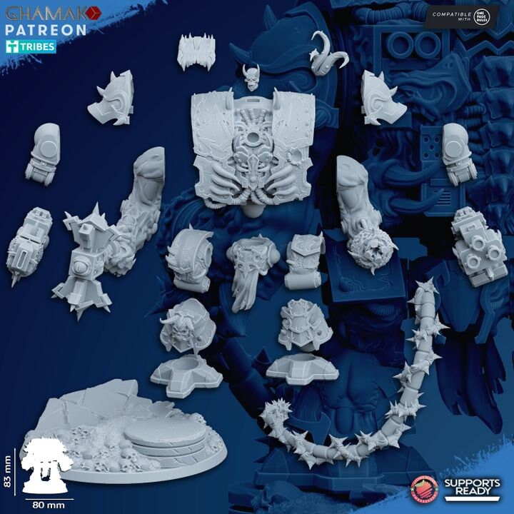 Possessed Sarcophagus| Ghamak | 3D Printed | 28mm | Wargaming | Chaos Heavy Weapons | Dreadnought