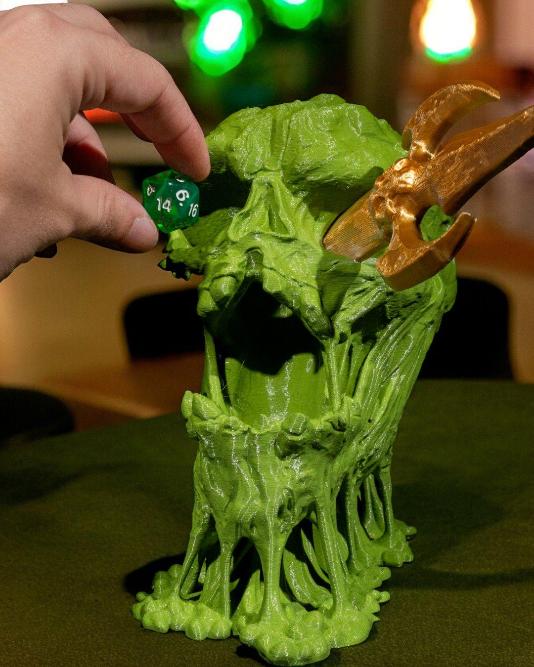 Zombie Skull Dice Tower | DnD Gift | Sea Monster Dice Holder | Unique Tabletop RPG Accessory | Ocean-Themed Gaming Decor | Dice Roller