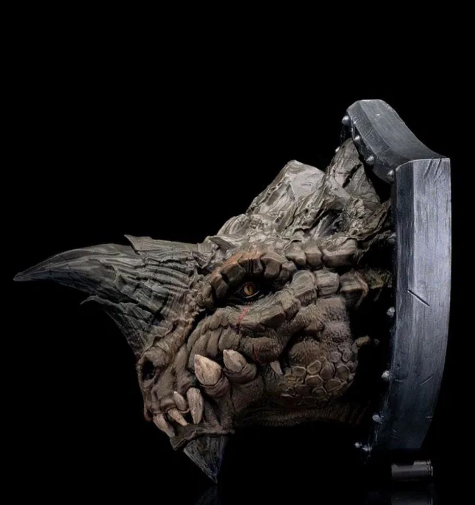 Epic Dragon Head Wall Mount - Unique Fantasy Decor, Mythical Creature Sculpture, Dragon Wall Art for Home, Office, Game Room, or Man Cave