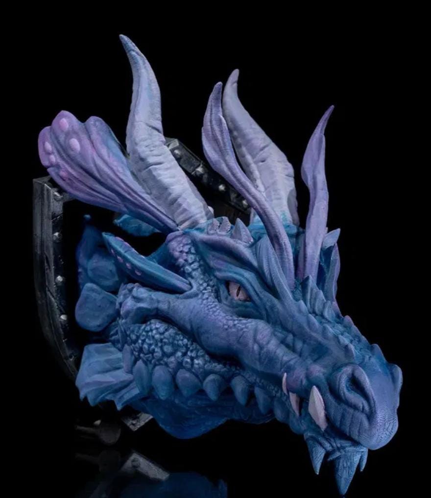 Epic Dragon Head Wall Mount - Unique Fantasy Decor, Mythical Creature Sculpture, Dragon Wall Art for Home, Office, Game Room, or Man Cave