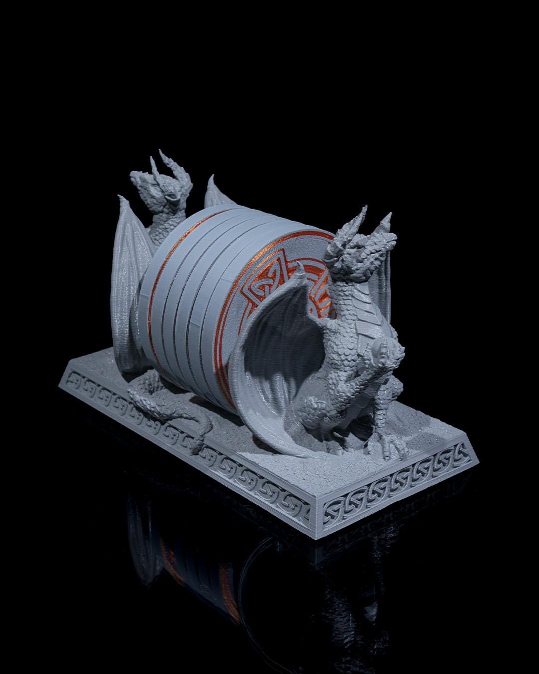 Dragons of the Coast Holder with Set of 6 Coasters – Fantasy-Themed Decor | Unique Dragon Gift for Home | Handcrafted Drink Coaster Set