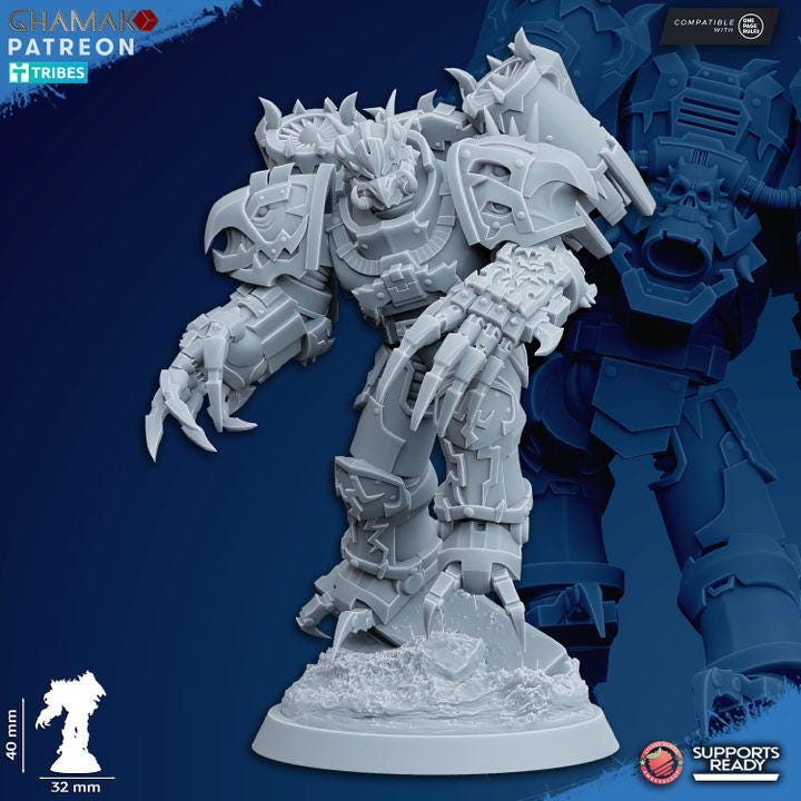 Set of 10 Chaos Warped Claws | Ghamak | 3D Printed | 28mm| Wargaming | Jetpack chaos soldiers | Tabletop Wargaming chaos minis
