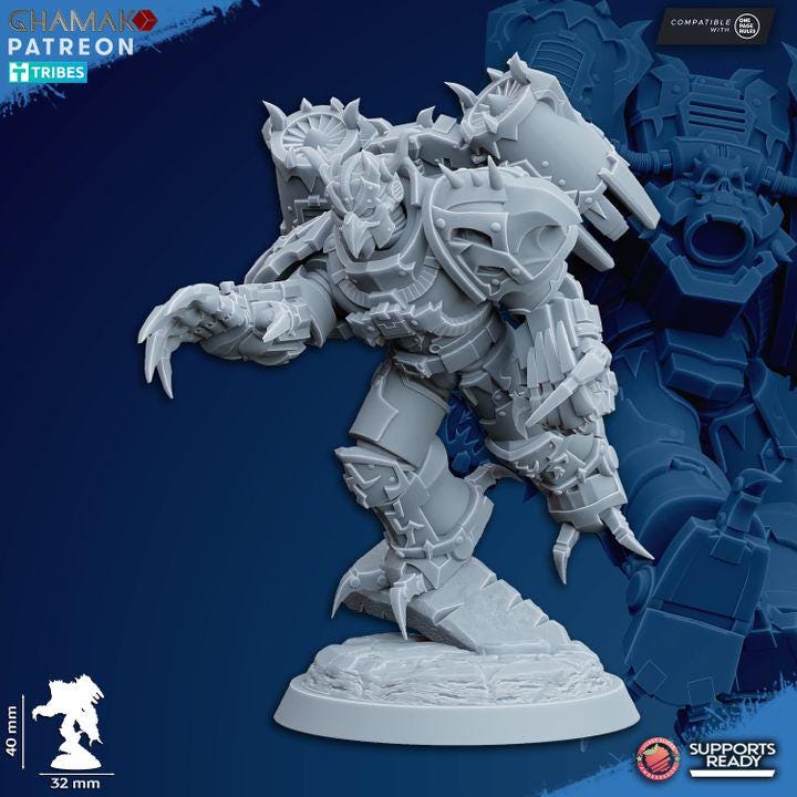Set of 10 Chaos Warped Claws | Ghamak | 3D Printed | 28mm| Wargaming | Jetpack chaos soldiers | Tabletop Wargaming chaos minis