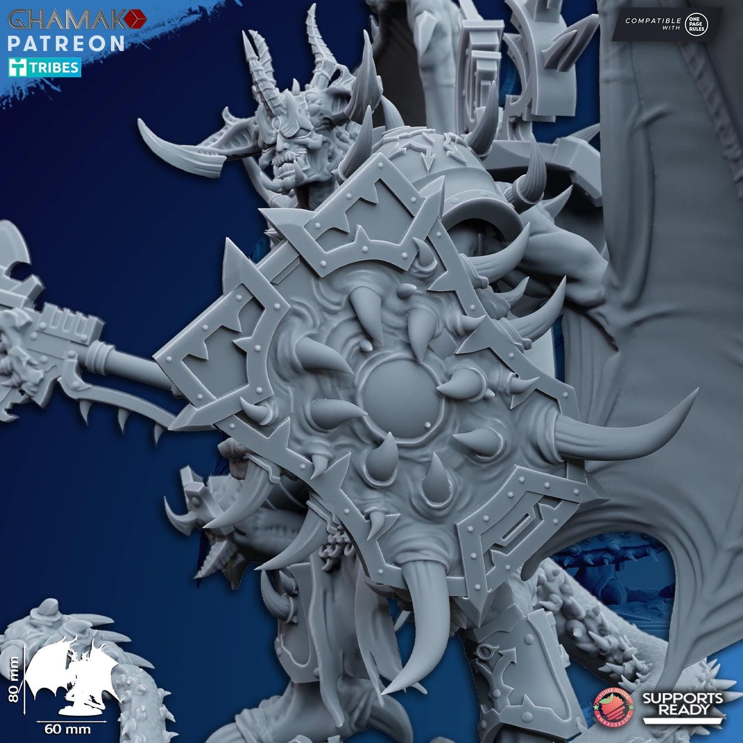 Winged Demonic Lord of Chaos | Ghamak Heretic Knights | Wargaming | Proxies of Chaos | Knights of Chaos | Grimdark Heretics | Demon lord