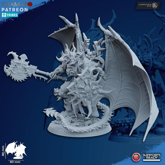 Winged Demonic Lord of Chaos | Ghamak Heretic Knights | Wargaming | Proxies of Chaos | Knights of Chaos | Grimdark Heretics | Demon lord