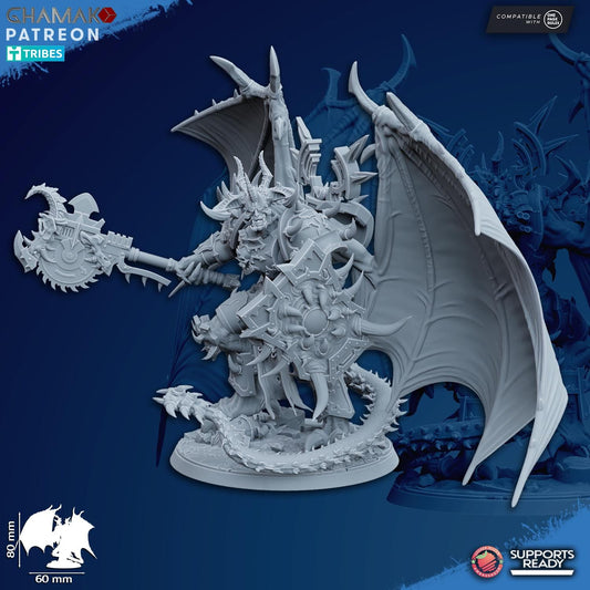 Winged Demonic Lord of Chaos | Ghamak Heretic Knights | Wargaming | Proxies of Chaos | Knights of Chaos | Grimdark Heretics | Demon lord