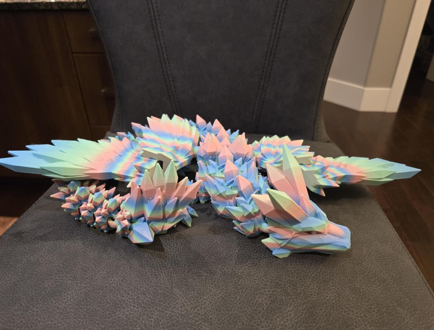 XL Crystal Wing Dragon | Articulated Dragon | Sensory Fidget Toy | Whimsical Dragon | Rainbow Dragons | Shiny Dragons | Dragon Lover Gift