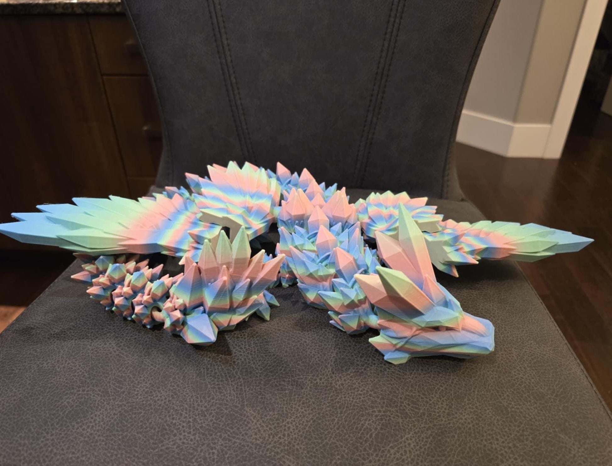 XL Crystal Wing Dragon | Articulated Dragon | Sensory Fidget Toy | Whimsical Dragon | Rainbow Dragons | Shiny Dragons | Dragon Lover Gift