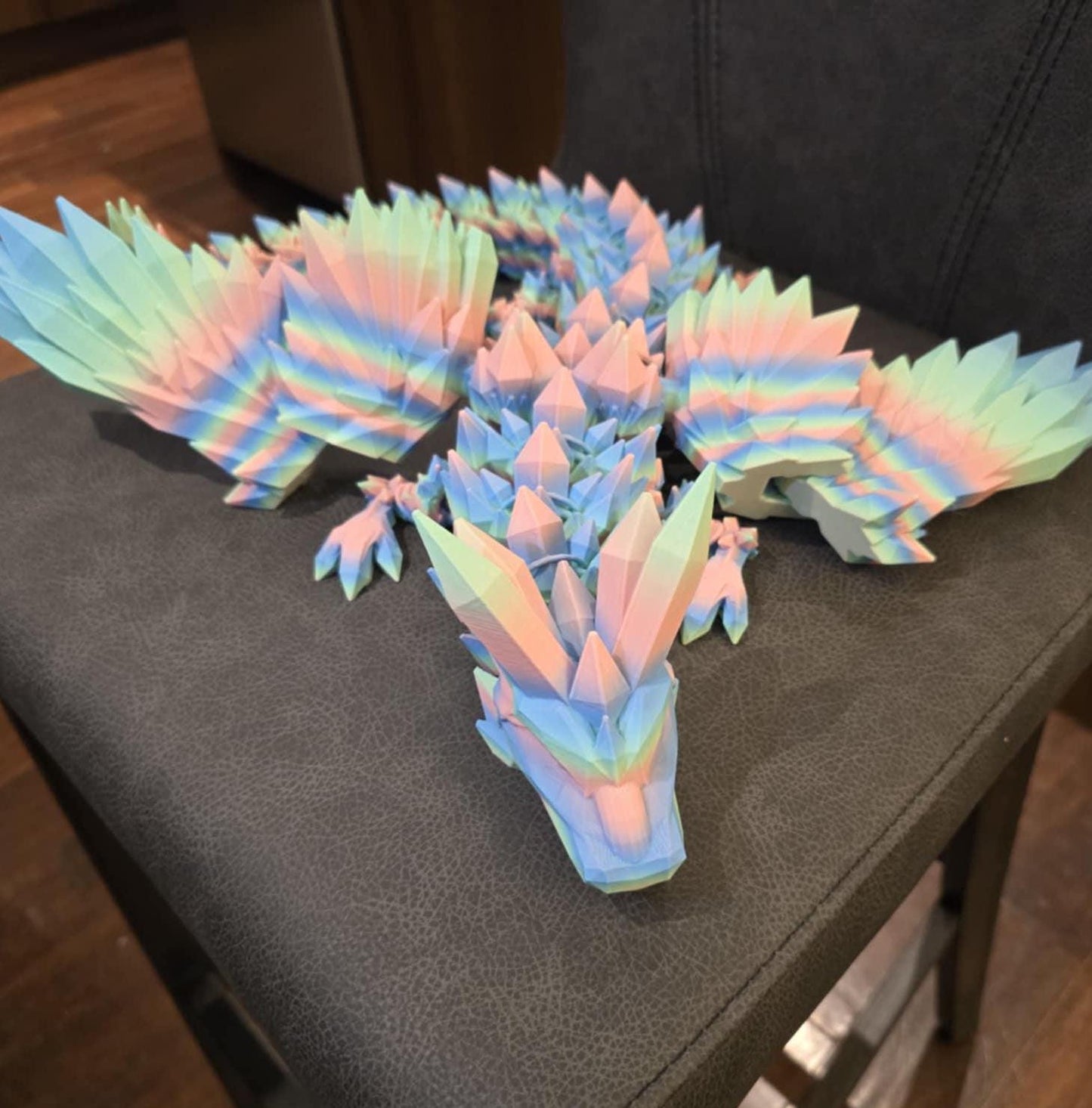 XL Crystal Wing Dragon | Articulated Dragon | Sensory Fidget Toy | Whimsical Dragon | Rainbow Dragons | Shiny Dragons | Dragon Lover Gift