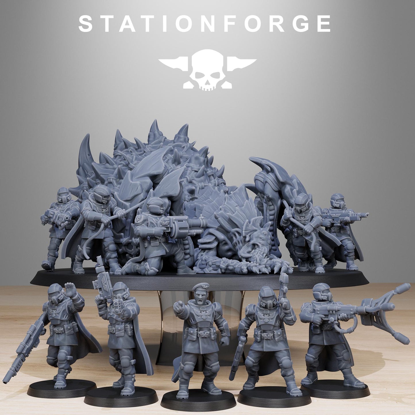 Vaskar Hunters & Xenarid Monster | Station Forge | Wargaming | Infantry |