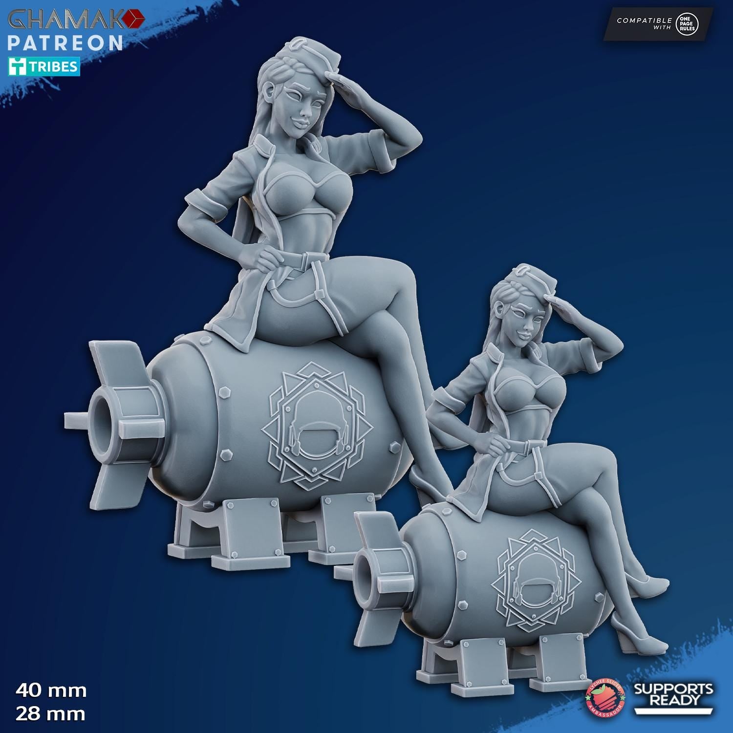 Freedom Guard Pinups (Set of 3) | Ghamak | 3D Printed | 28mm | 40mm | Wargaming | One Page Rules | Imperium of Man Proxy