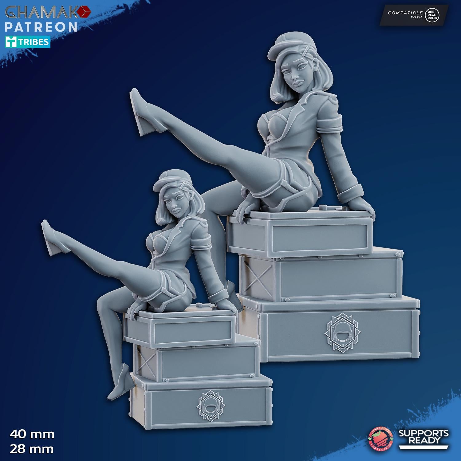 Freedom Guard Pinups (Set of 3) | Ghamak | 3D Printed | 28mm | 40mm | Wargaming | One Page Rules | Imperium of Man Proxy