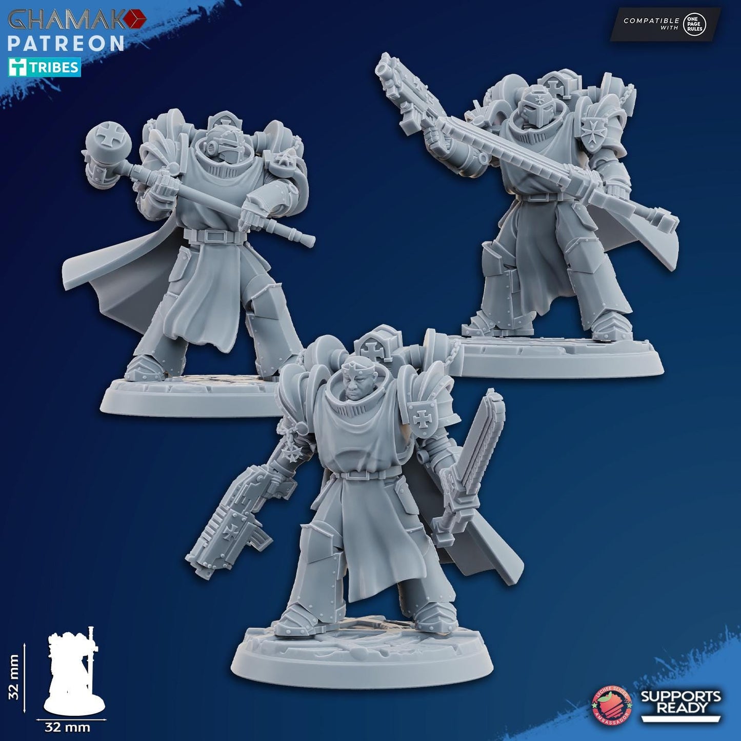 Set of 10 Inner Circle Brotherhood Knights | Ghamak | 3D Printed | 28mm| Wargaming | Templar Knights | Tabletop Wargaming Temple Knights