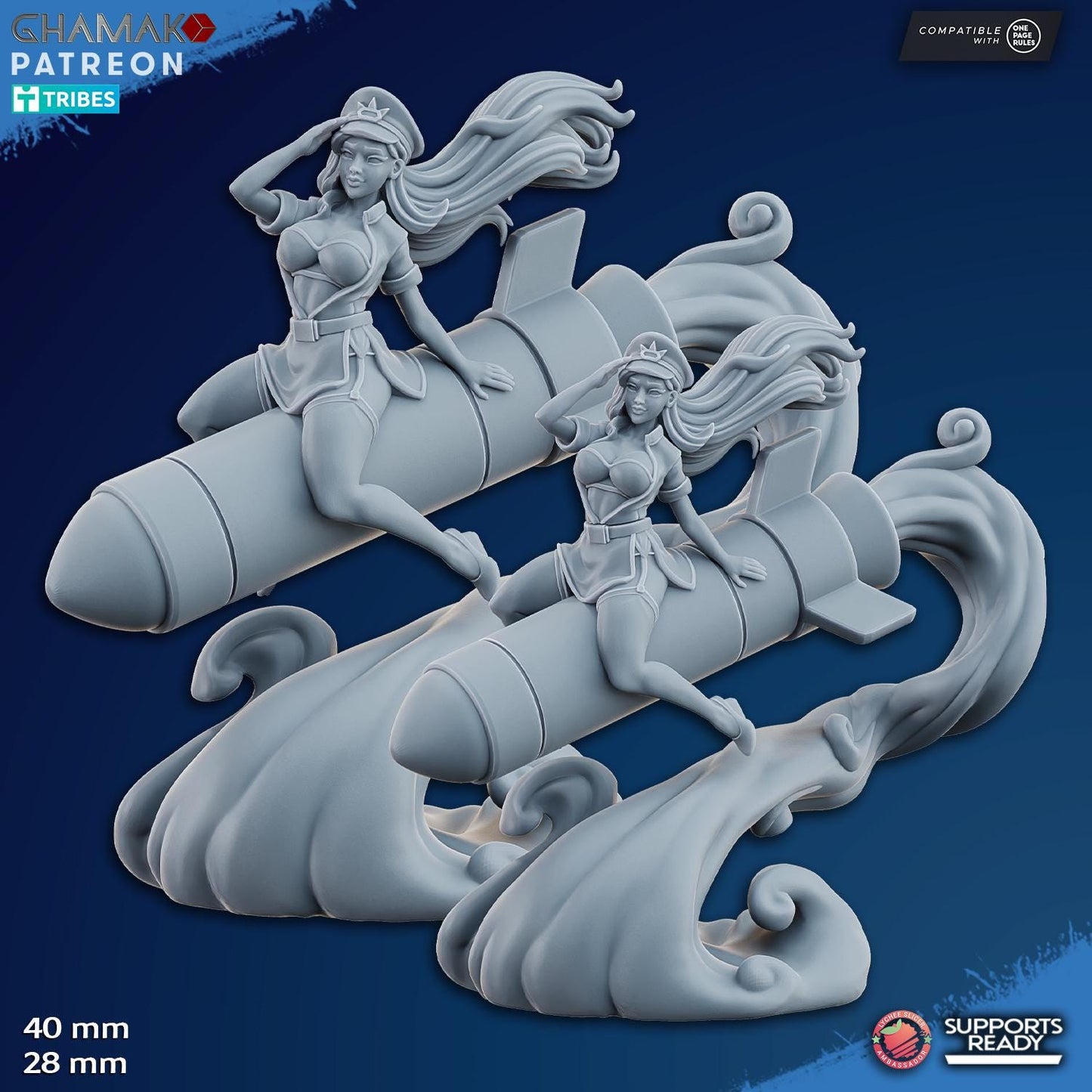 Freedom Guard Pinups (Set of 3) | Ghamak | 3D Printed | 28mm | 40mm | Wargaming | One Page Rules | Imperium of Man Proxy