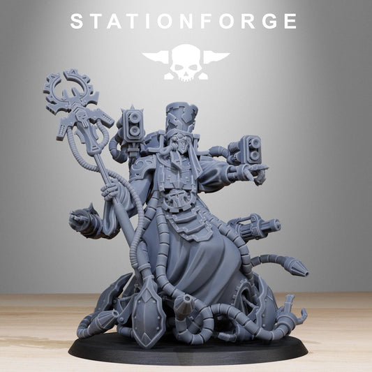 Scavenger Chaplain | Station Forge | Wargaming Miniature | Grimdark Future | Sci-fi Commander of Robots | Scavenger Champion