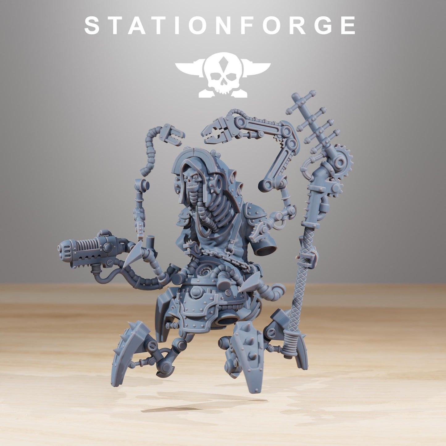 Scavenger Buglator | Station Forge | Wargaming Miniature | Grimdark Future | Sci-fi Commander of Robots | Scavenger Champion