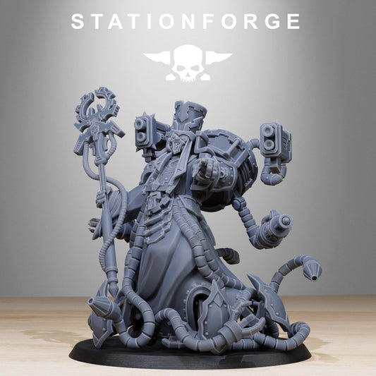 Scavenger Chaplain | Station Forge | Wargaming Miniature | Grimdark Future | Sci-fi Commander of Robots | Scavenger Champion