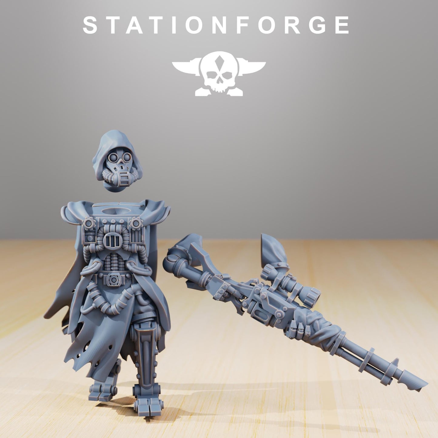 Scavenger Defender Mk1 | Station Forge | Wargaming Miniature | Grimdark Future | Sci-fi Commander of Robots | Scavenger Champion