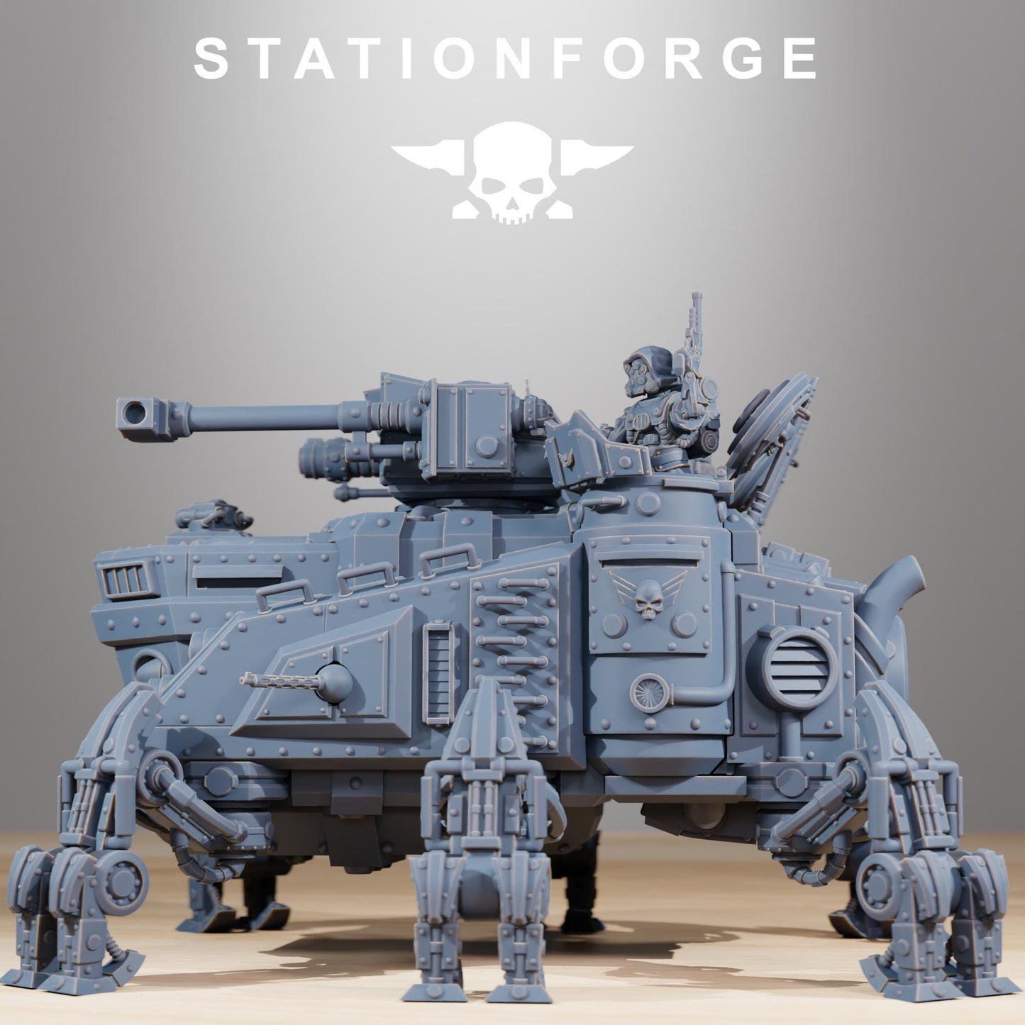 Scavenger Heavy Tank | Station Forge | Wargaming Miniature | Grimdark Future | Sci-fi Commander of Robots | Scavenger Champion