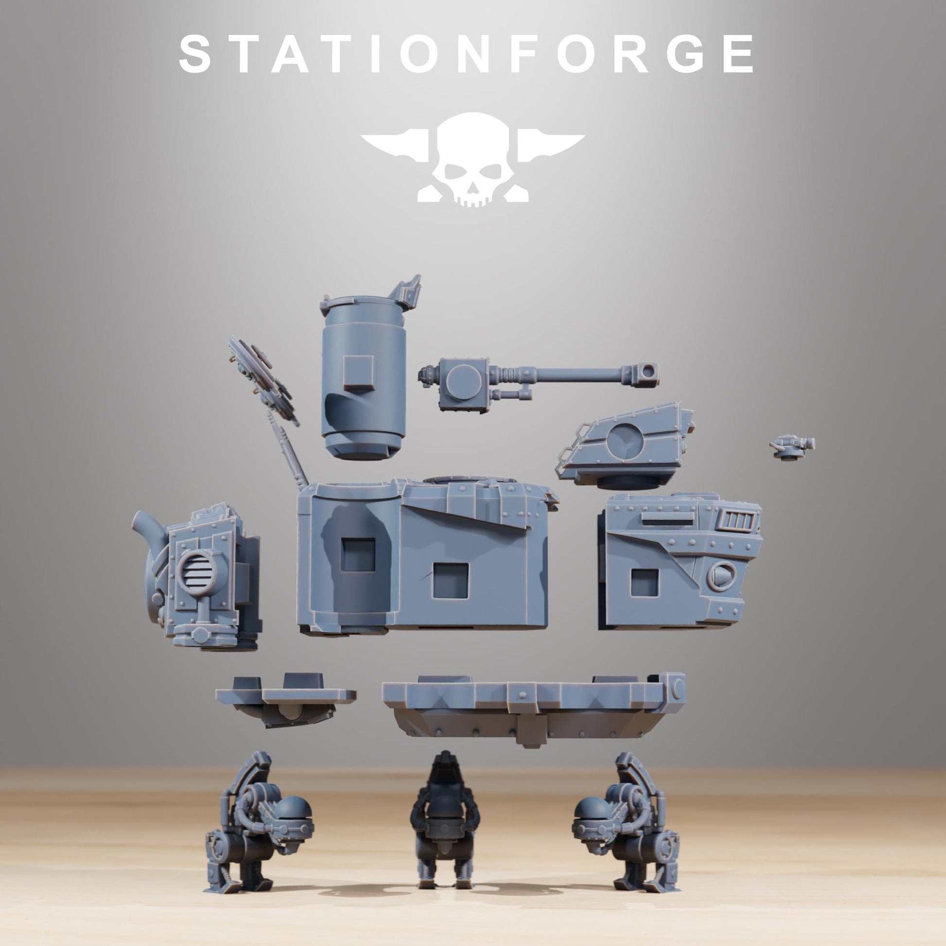 Scavenger Heavy Tank | Station Forge | Wargaming Miniature | Grimdark Future | Sci-fi Commander of Robots | Scavenger Champion