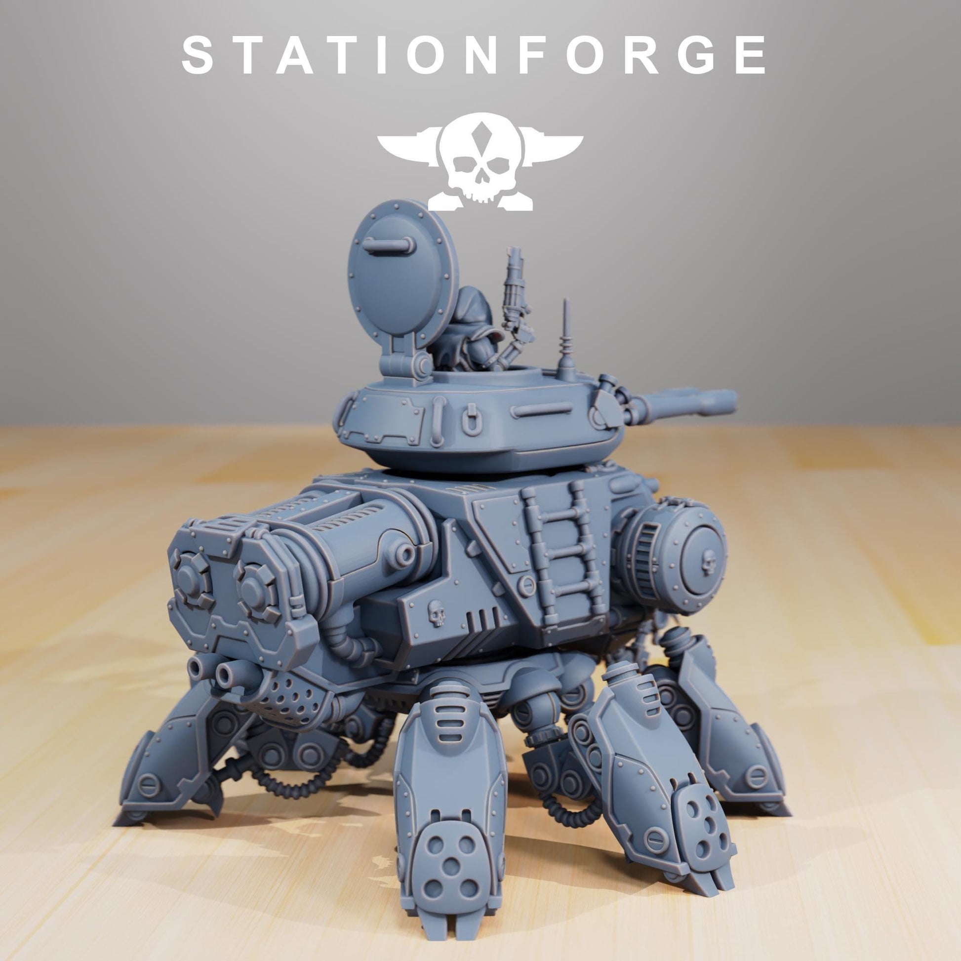 Scavenger Tank | Station Forge | Wargaming Miniature | Grimdark Future | Sci-fi Commander of Robots | Scavenger Champion