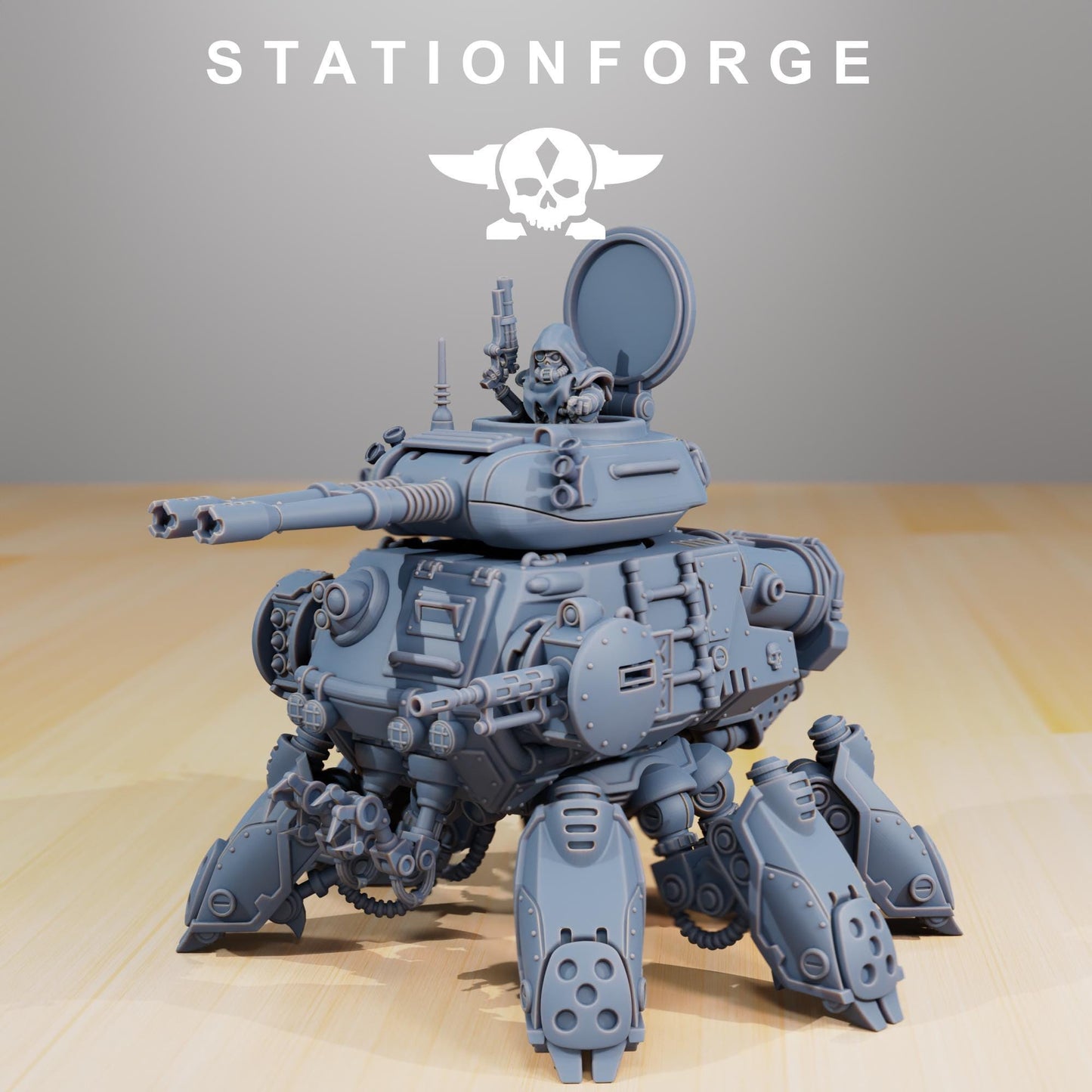 Scavenger Tank | Station Forge | Wargaming Miniature | Grimdark Future | Sci-fi Commander of Robots | Scavenger Champion