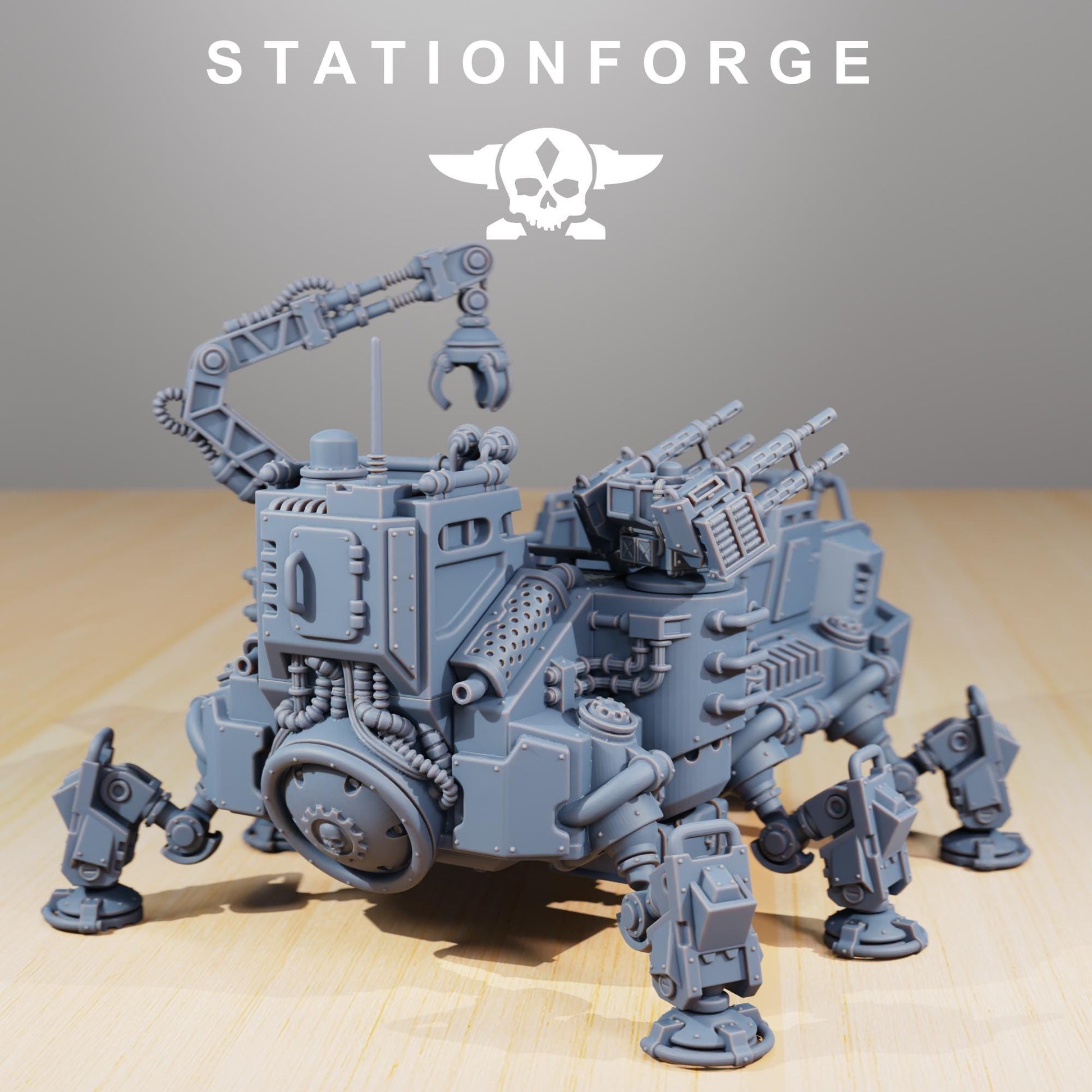Scavenger Transport Tank | Station Forge | Wargaming Miniature | Grimdark Future | Sci-fi Commander of Robots | Scavenger Champion