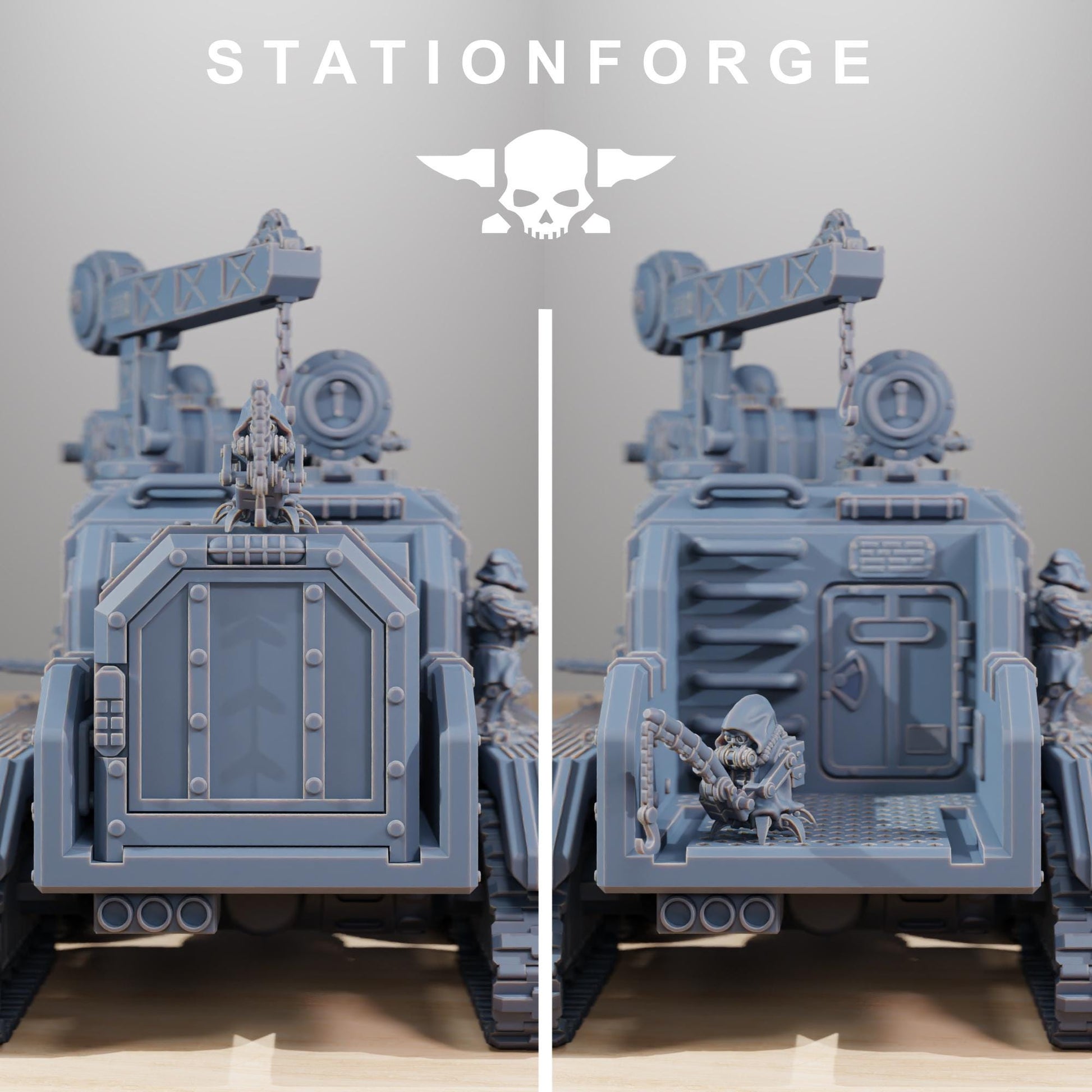 Scavenger Prospector | Station Forge | Wargaming Miniature | Grimdark Future | Sci-fi Commander of Robots | Scavenger Champion