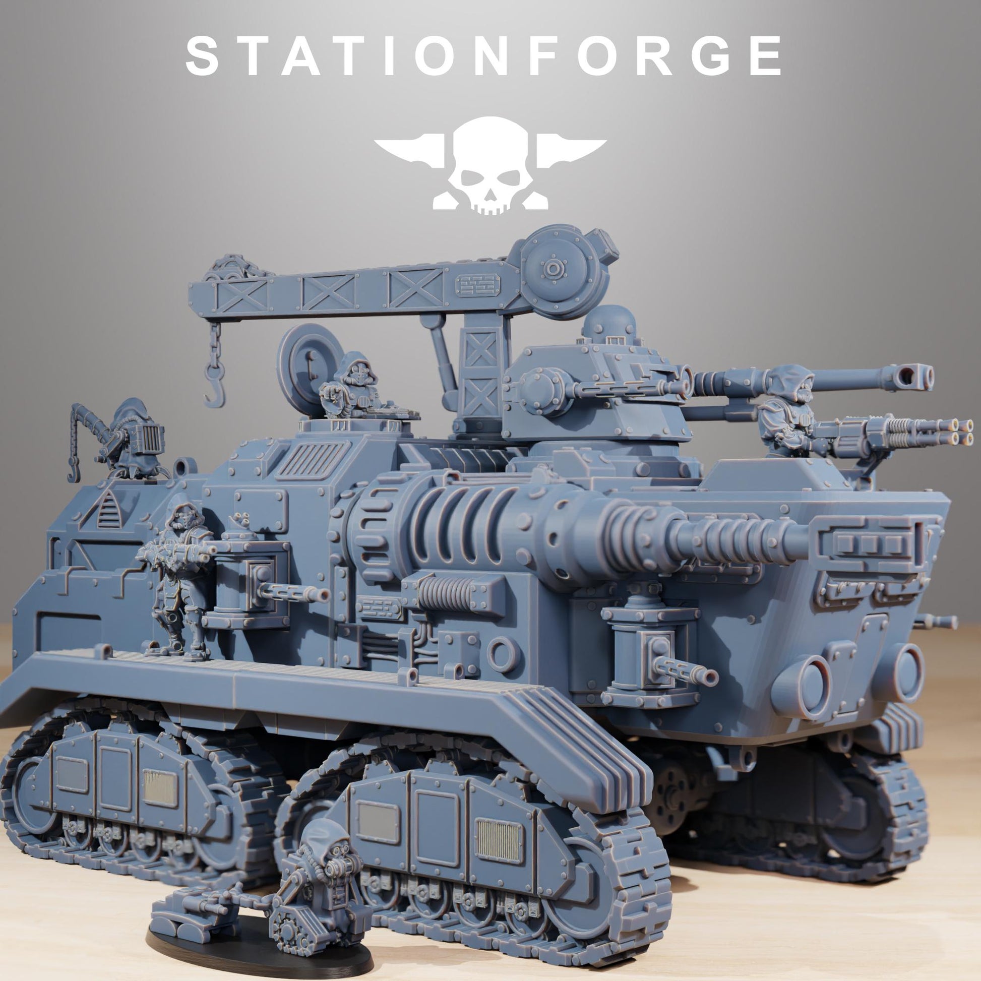 Scavenger Prospector | Station Forge | Wargaming Miniature | Grimdark Future | Sci-fi Commander of Robots | Scavenger Champion