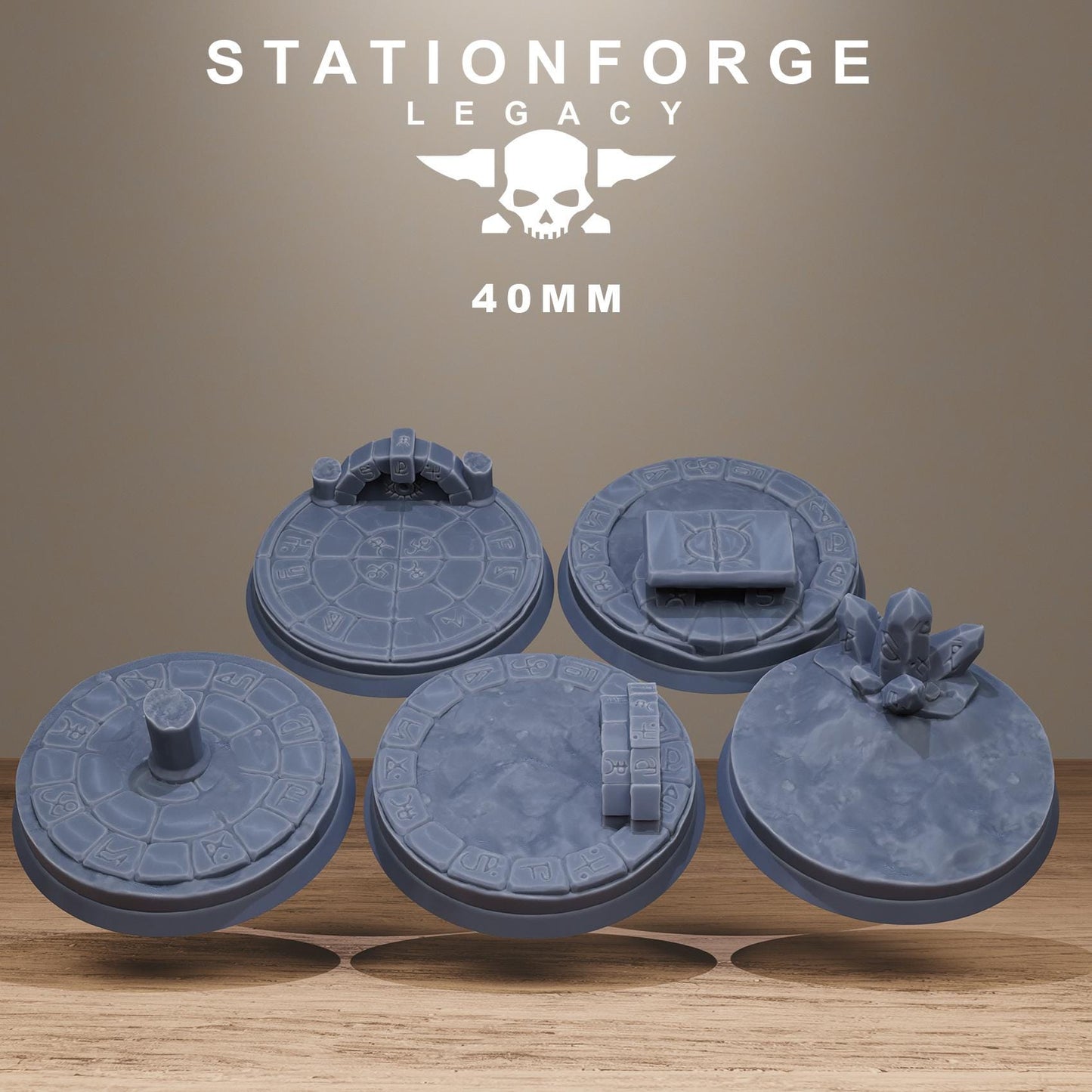 Mystic Bases – 3D Printed Resin Miniature Bases for DnD, TTRPGs, Wargaming | 25mm, 32mm, 40mm+ | Handmade & Solar-Powered