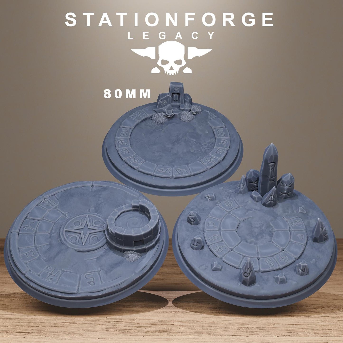 Mystic Bases – 3D Printed Resin Miniature Bases for DnD, TTRPGs, Wargaming | 25mm, 32mm, 40mm+ | Handmade & Solar-Powered