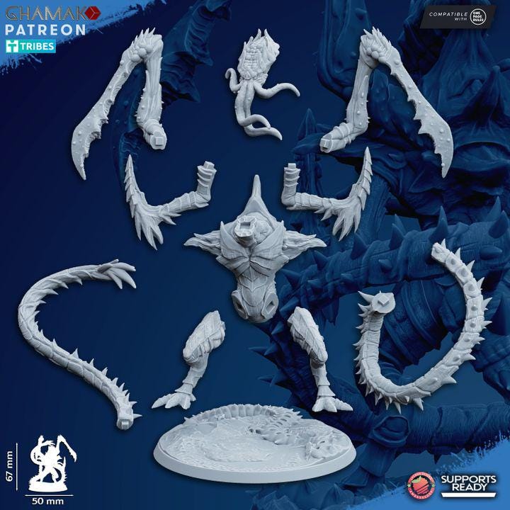 Silent Reaper | Shrouded Reaper | Ghamak Cosmic Devourer | Wargaming | Alien Swarm Proxies | Alien Hive | Xenomorph Grimdark Devourer |