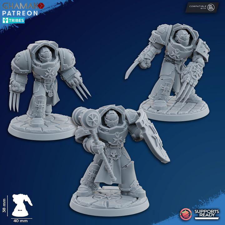 Set of 10 Temple Assault Exterminators | Ghamak | 3D Printed | 28mm| Wargaming | Templar Knights | Tabletop Wargaming Temple Knights