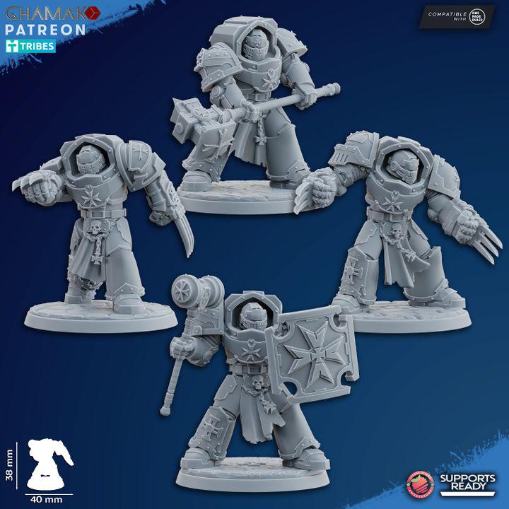 Set of 10 Temple Assault Exterminators | Ghamak | 3D Printed | 28mm| Wargaming | Templar Knights | Tabletop Wargaming Temple Knights