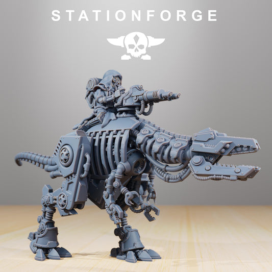Scavenger Alpha Rider | Station Forge | Wargaming Miniature | Grimdark Future | Sci-fi Commander of Robots | Scavenger Champion