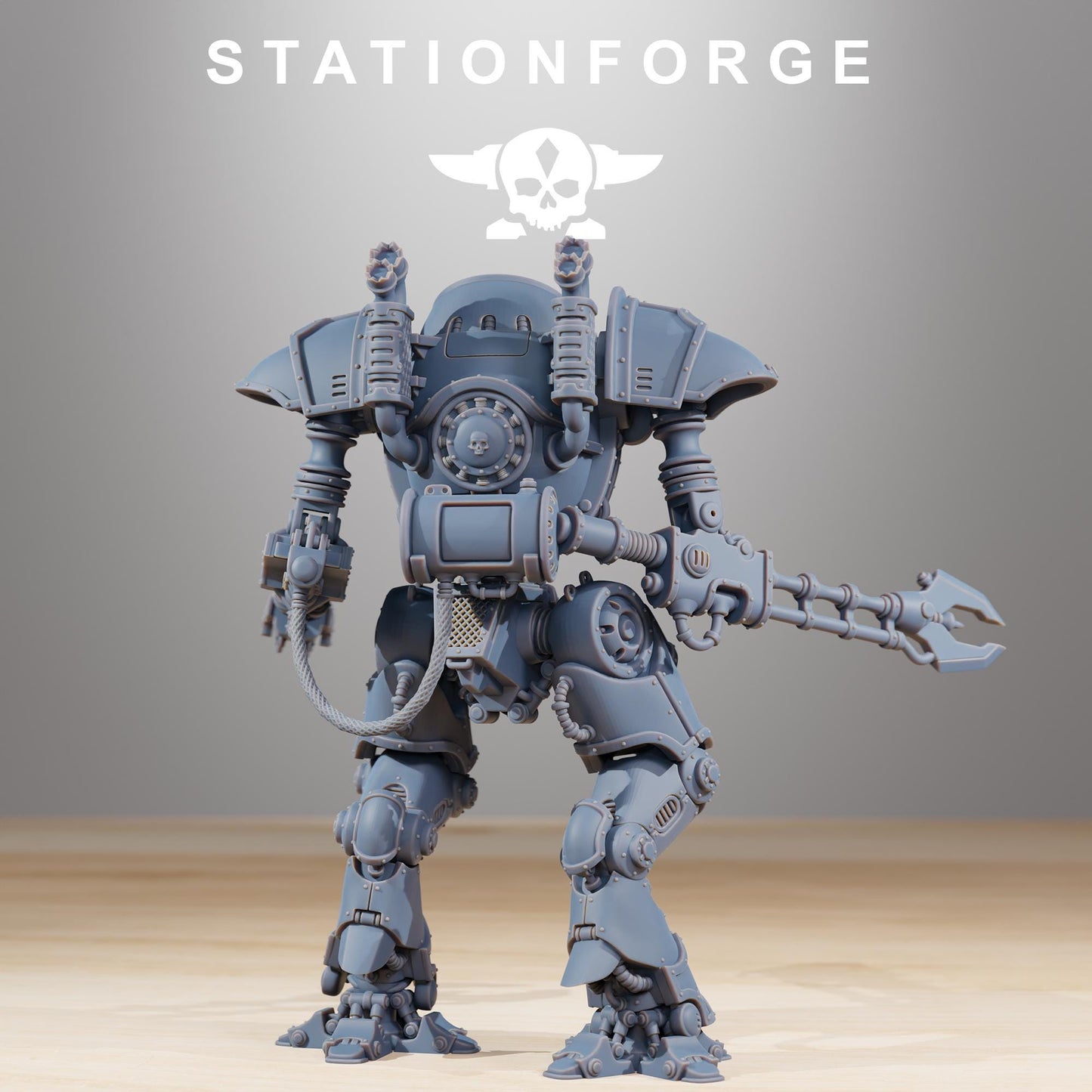 Scavenger Armageddon | Station Forge | Wargaming Miniature | Grimdark Future | Sci-fi Commander of Robots | Scavenger Champion
