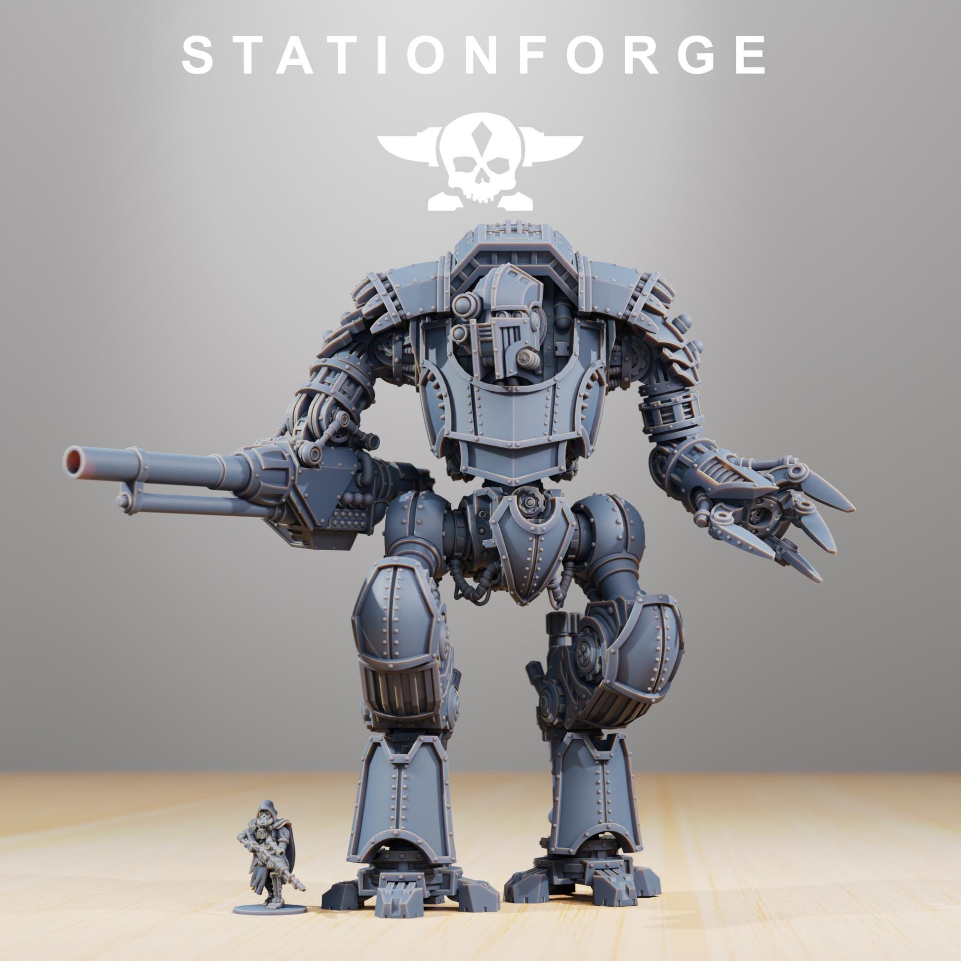 Scavenger Defender Mk1 | Station Forge | Wargaming Miniature | Grimdark Future | Sci-fi Commander of Robots | Scavenger Champion