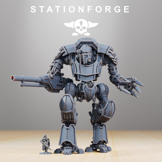 Scavenger Defender Mk1 | Station Forge | Wargaming Miniature | Grimdark Future | Sci-fi Commander of Robots | Scavenger Champion