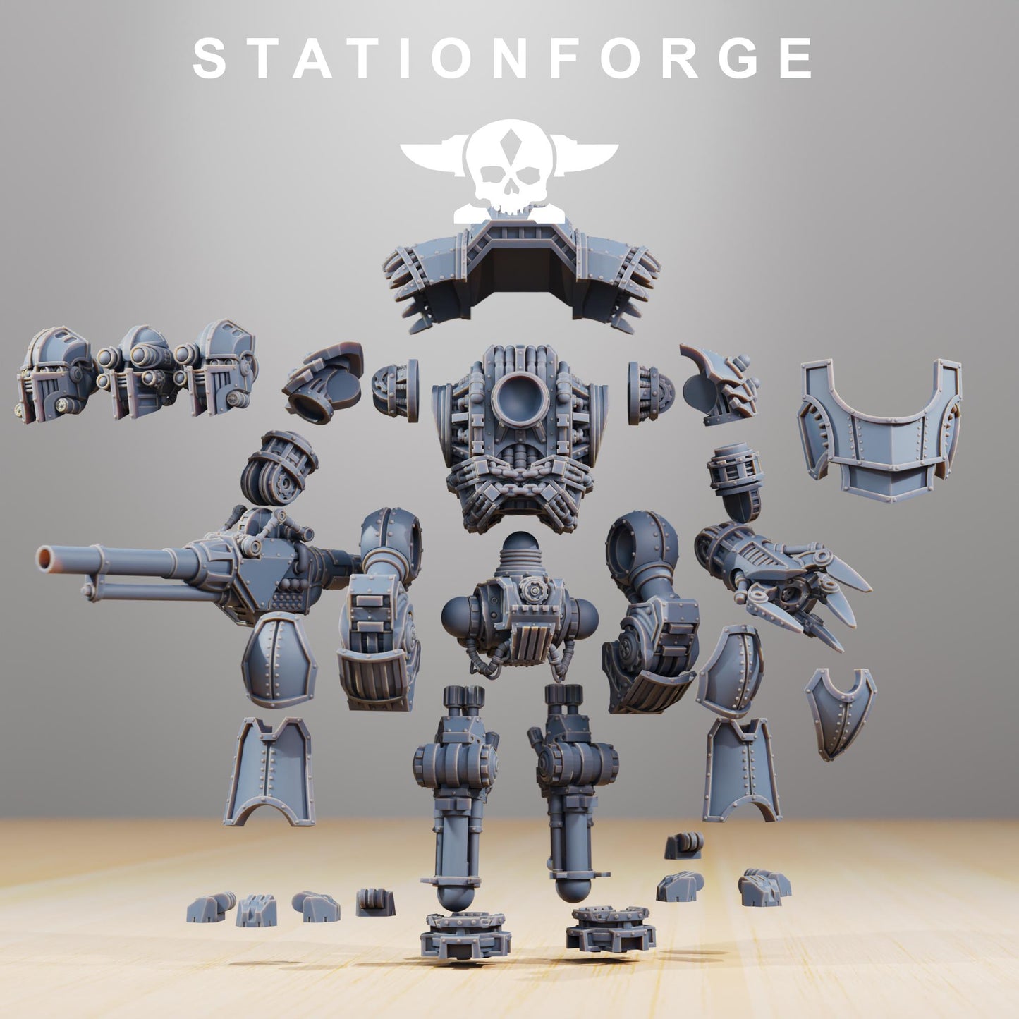 Scavenger Defender Mk1 | Station Forge | Wargaming Miniature | Grimdark Future | Sci-fi Commander of Robots | Scavenger Champion