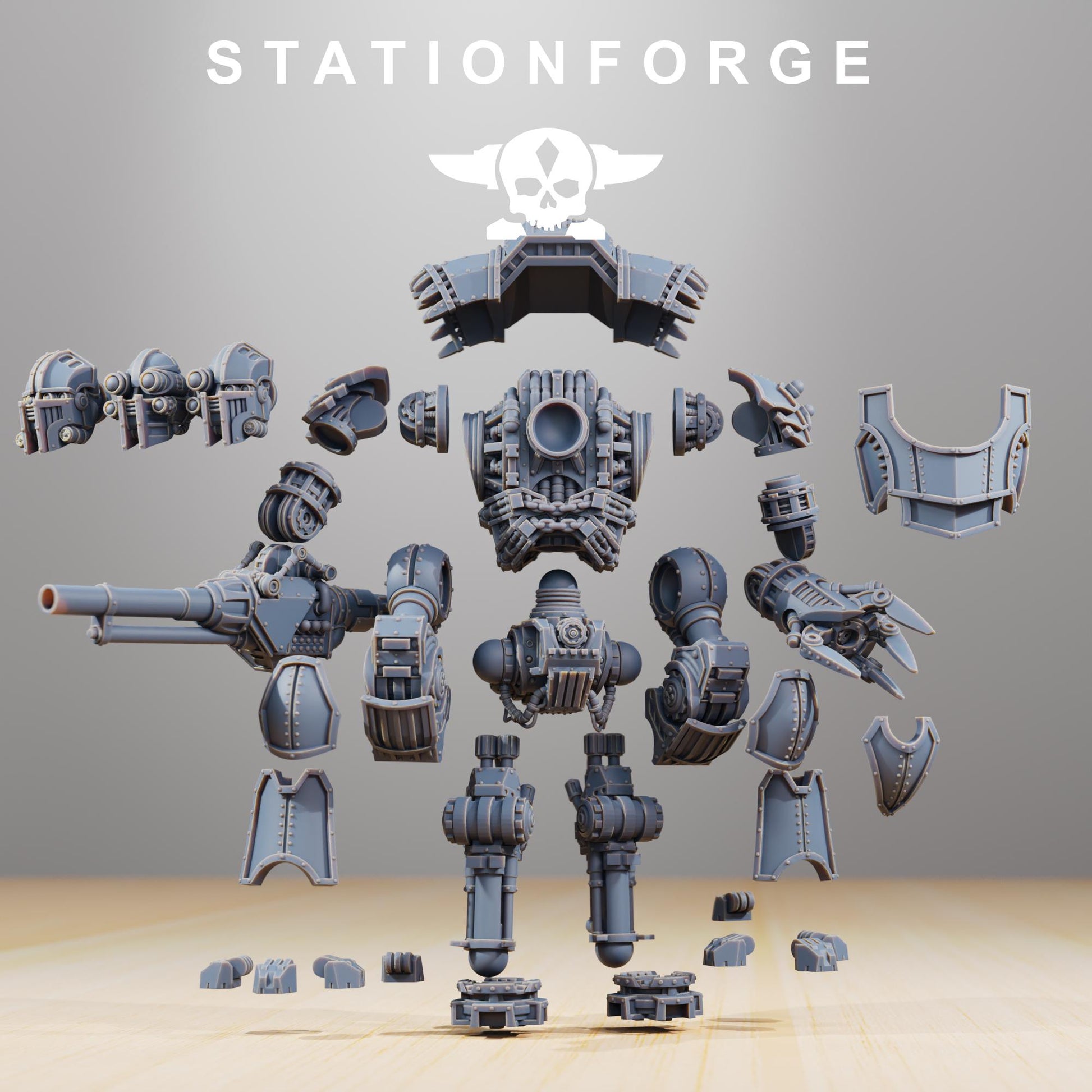 Scavenger Defender Mk1 | Station Forge | Wargaming Miniature | Grimdark Future | Sci-fi Commander of Robots | Scavenger Champion