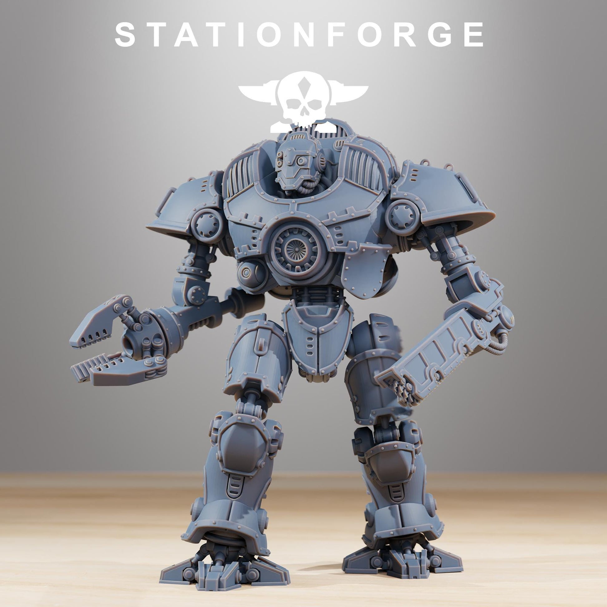 Scavenger Defender Mk2 | Station Forge | Wargaming Miniature | Grimdark Future | Sci-fi Commander of Robots | Scavenger Champion