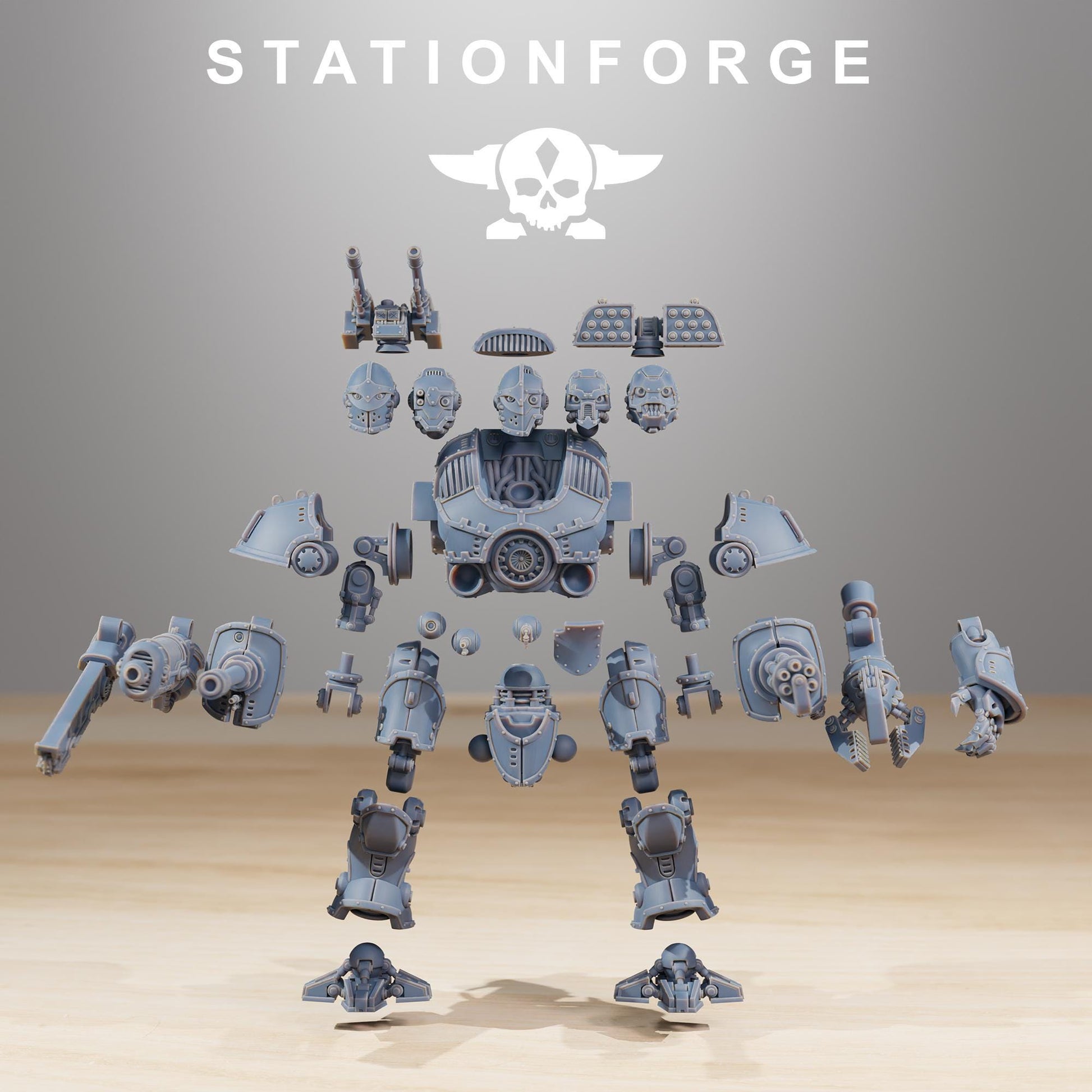 Scavenger Defender Mk2 | Station Forge | Wargaming Miniature | Grimdark Future | Sci-fi Commander of Robots | Scavenger Champion