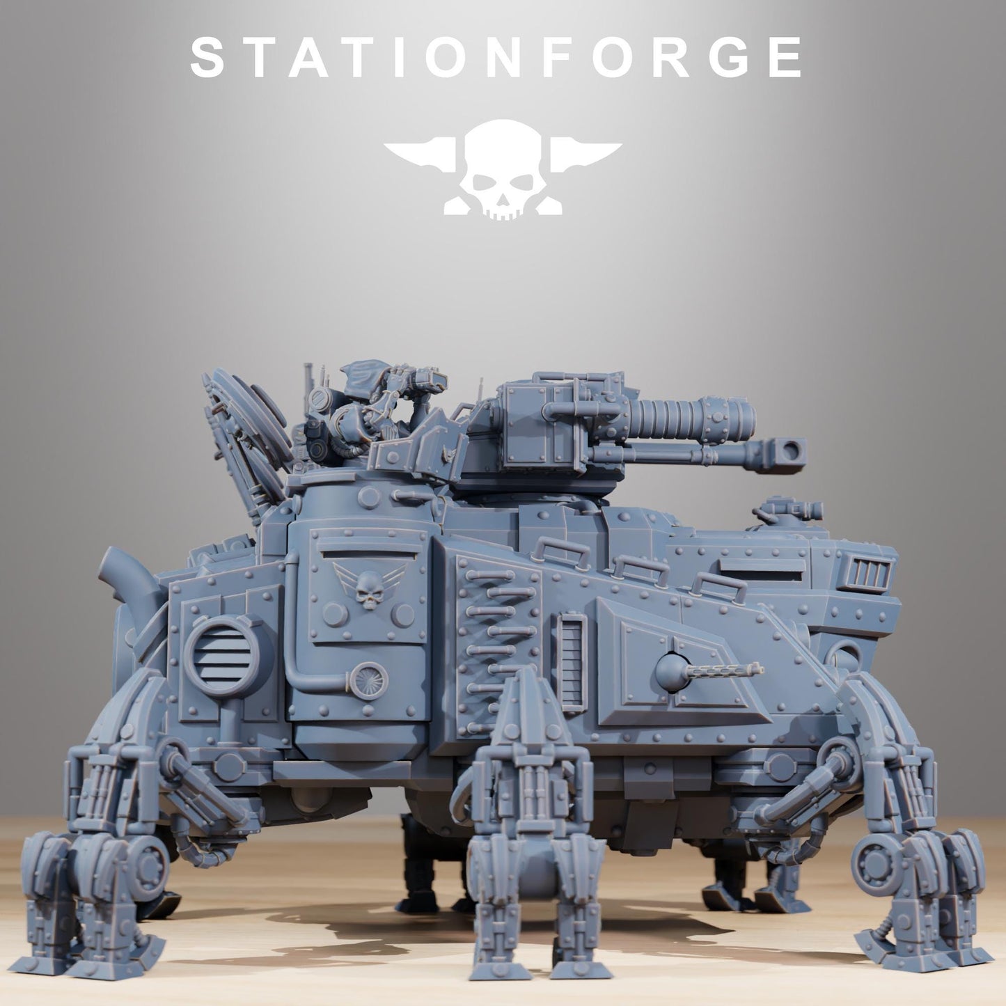 Scavenger Heavy Tank | Station Forge | Wargaming Miniature | Grimdark Future | Sci-fi Commander of Robots | Scavenger Champion