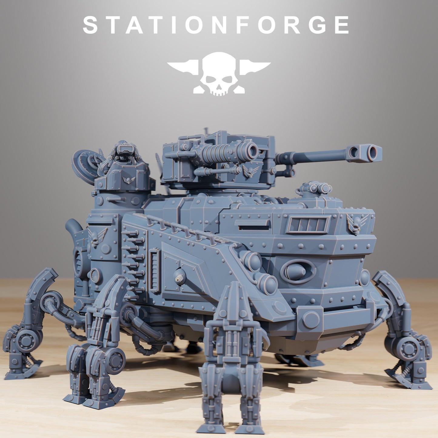 Scavenger Heavy Tank | Station Forge | Wargaming Miniature | Grimdark Future | Sci-fi Commander of Robots | Scavenger Champion