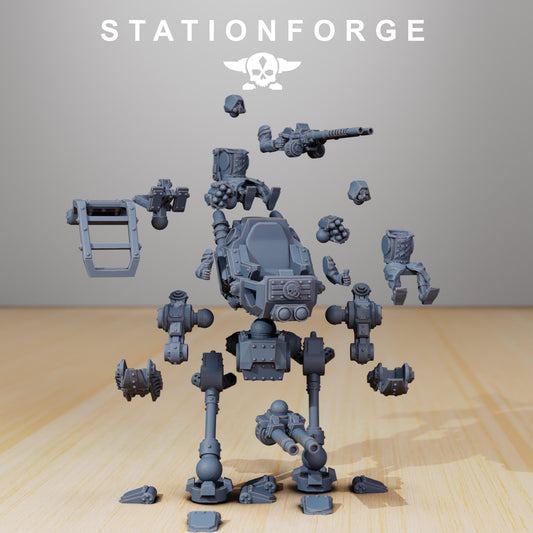 Scavenger Scout Walker | Station Forge | Wargaming Miniature | Grimdark Future | Sci-fi Commander of Robots | Scavenger Champion