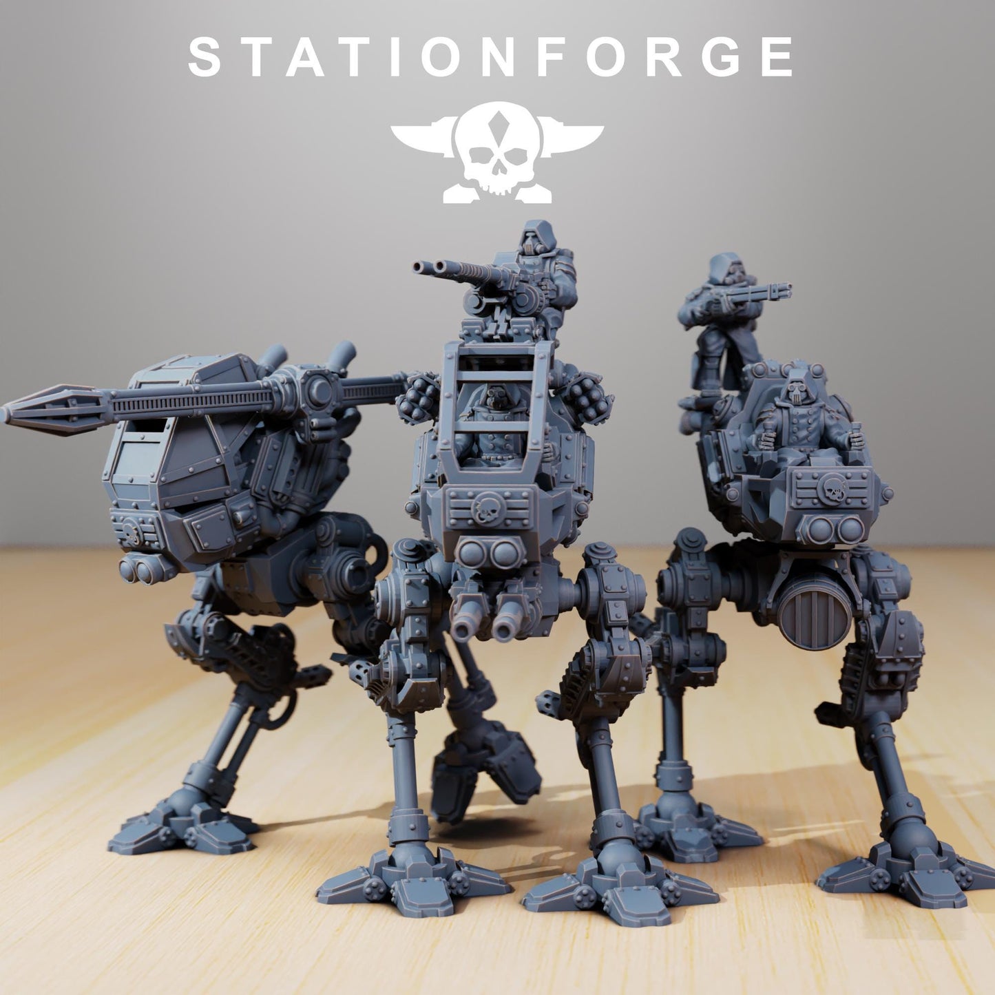 Scavenger Scout Walker | Station Forge | Wargaming Miniature | Grimdark Future | Sci-fi Commander of Robots | Scavenger Champion